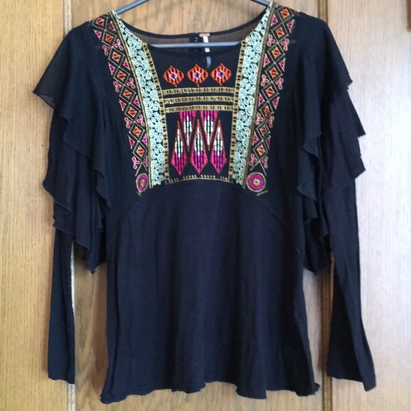 Free People Tops - Free People embroidered top size small